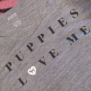 Pink Victoria's Secret "Puppies Love Me" Tank Size Large
